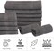 GOLD TEXTILES Cotton Salon Towels (12-Pack, Dark Grey,16x27 inches) - Soft Absorbent Quick Dry Gym-Salon-Spa Hand Towel (100% (Dark Grey)