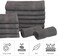 GOLD TEXTILES Cotton Salon Towels (12-Pack, Dark Grey,16x27 inches) - Soft Absorbent Quick Dry Gym-Salon-Spa Hand Towel (100% (Dark Grey)