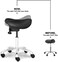 Saddle Stool- Rolling Spa Salon-Ergonomic Saddle Chair-Esthetician Chair -Swivel Salon Wheels Stool for for Beauty,Hair,Massage Salon, Lab, Kitchen, Clinic- Home Office Chair