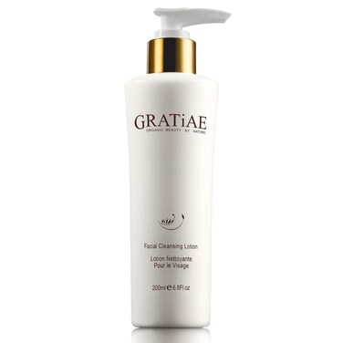 Gratiae Organic facial cleansing lotion, face cleanser, cleansing milk face wash, ultra-hydrating, gentle face cleanser &amp; make-up remover moisturizing hydrating gentle, non-drying deep clean 6.8fl oz