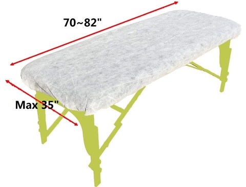 Pack of 20 Disposable Fitted Massage Table Sheets Bed Covers with Elastic Maximum 82 x 35 inches White