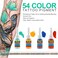 Solong Tattoo Ink Set 54 Complete Colors Pigment Kit 1/6oz (5ml) Tattoo Supply for Tattoo Kit TI1001-5-54