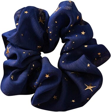 Blue Hair Band Scrunchie Cute Glitter Princess Star Adult Hair Ornament Elegant Ladies Girls Hair Accessories Easy Hair Arrangement Hair Scrunchie Popular Fashion Hair Elastics and Ties