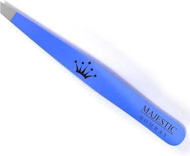 Majestic Bombay Slant Tweezers for Women and Men &ndash; Splinter Ticks, Facial, Eyebrows and Ingrown Hair Removal&ndash;Sharp, Needle Nose, Surgical Tweezers Precision best tweezers for chin hair and Plucking