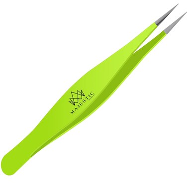 Majestic Bombay Fine Point Tweezers for Women and Men &ndash; Splinter Ticks, Facial, Brow and Ingrown Hair Removal&ndash;Sharp, Needle Nose, Surgical Tweezers Precision Pluckers best tweezers for chin hair