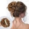 Claw Clip for Messy Curly Hair - Bun, Ponytail &amp; Hair Pieces - Synthetic Extensions (Light Brown)