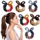 Braid Bow Hair Ring Set,Knot Scrunchies Elastic Rubber Band Hair Ropes for Women,High Ponytail Tie Hair Rope Stretchy Thickened Durable for Thick and Long Hair,6Pieces