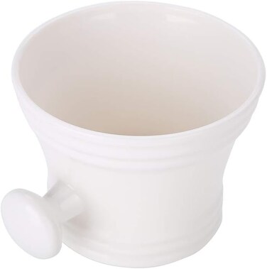 2 Colors Plastic Shaving Soap Bowl Foam Shaving Soap Cream Bowl with little handle Shaving Bowl for Men, Traditional Wet Shaving Factory Shaving Mug (White)