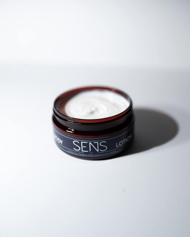 SENS Mens Body Lotion - Mens Lotion For Dry Skin - Organic Body Lotion - Natural Body Lotion Ingredients - Organic Aloe, Coconut Oil, Almond Oil - Moisturize and Hydrating Skin Body Cream - 8 Ounce
