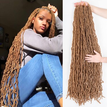 40 Inch Hair Faux Locs Crochet Braids Hair 2 Packs Goddess Locs Synthetic Hair Extend New Soft Locs Braiding Hair for Women