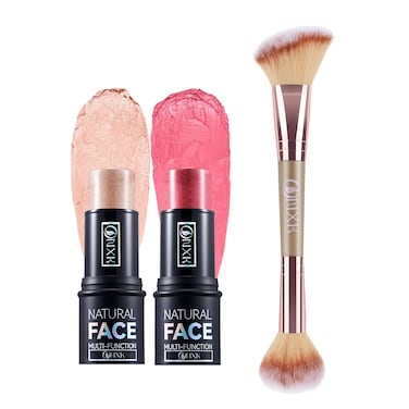 Multi-Use Makeup Blush Stick - Cream Blush and Shimmer Highlighter Natural Non-greasy &amp; Waterproof Blush for Cheeks Face Beauty Makeup Kit(Including Makeup Blush)