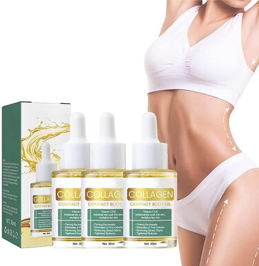 3Pcs Beauty Women Collagen Lifting Body Oil, Firming Collagen Body Oil Skin Care Moisturizer   Massage Body Oil, Collagen Serum for Face, Reduces Fine Lines &amp; Wrinkles