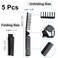 uxcell 5 Pcs Plastic Folding Hair Brush, Black Double Headed Hair Straight Combs, Foldable Anti-Static Hair Fine Teeth Comb for Women Men,Travel Hairdressing Tools for Cutting,Home,Barber