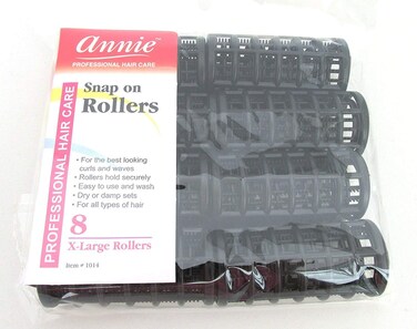Annie Snap On Magnetic Rollers 1 1/8" Black 8 pack