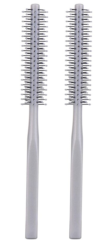 Small Mini Plastic Round Hair Styling Brush with Nylon Bristle for Short Hair Blow Drying, 1 Inch Diameter Barrel