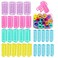 30Pcs Plastic Hair Curlers Snap on Rollers, Small Self Grip No Heat Curlers Set - Plastic Rollers for Short Hair, Curlers for Fine Thin Hair Curling Rods DIY Hair Styling and Salon Use(5 Sizes)