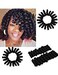 AYASAL 3 Packs Synthetic Short Curly Hair Extension for Black Women - Eunice Hair Kenzie Curl Crochet Braids 20 Strands/Pack (20 inch, Black, 3 Count)