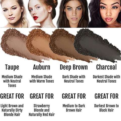 Eyebrow Powder, Organic Vegan 100% Natural, Fill-in Smudge Proof Brow Tint, Made in USA, Deep Brown