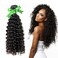 Beauty 6A Brazilian Hair 3 Bundles Remy Curly Wave Human Hair Extensions 100% Unprocessed Virgin Deep Curly Weave Natural Black Color Mixed Length 14" 16" 18" 300g