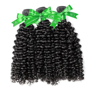 Beauty 6A Brazilian Hair 3 Bundles Remy Curly Wave Human Hair Extensions 100% Unprocessed Virgin Deep Curly Weave Natural Black Color Mixed Length 14" 16" 18" 300g