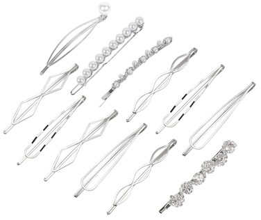 12 Pcs Hair Pins Set,Pearl Hair Clips Geometric Hair Pins Metal Hairpin,Minimalist Hair Styling Jewelry,Wedding Dainty Hair Barrettes Accessories,Bobby Pin for Girl Women