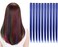 10Pcs/set Multi-Colors Straight Highlight Clip in Hair Extensions 20 Inch Colored Party Hair Pieces (Blue)