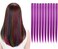10Pcs/set Multi-Colors Straight Highlight Clip in Hair Extensions 20 Inch Colored Party Hair Pieces (Purple)