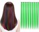 10Pcs/set Multi-Colors Straight Highlight Clip in Hair Extensions 20 Inch Colored Party Hair Pieces (Green)