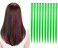 10Pcs/set Multi-Colors Straight Highlight Clip in Hair Extensions 20 Inch Colored Party Hair Pieces (Green)