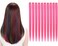 10Pcs/set Multi-Colors Straight Highlight Clip in Hair Extensions 20 Inch Colored Party Hair Pieces (Pink)
