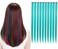 10Pcs/set Multi-Colors Straight Highlight Clip in Hair Extensions 20 Inch Colored Party Hair Pieces (Teal)