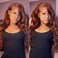 xiweiya 99J Burgundy Red synthetic Lace Front Wig Heat Resistant Red Brown Color Wigs for Women Long Glueless Wine Red Body Wave Hair