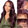xiweiya 99J Burgundy Red synthetic Lace Front Wig Heat Resistant Red Brown Color Wigs for Women Long Glueless Wine Red Body Wave Hair