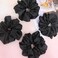 IVARYSS Big Scrunchies for Women Thick Hair, Premium Satin Softer than Silk, XL 6 Inch Extra Large Scrunchy Elastic Hair Bands Accessories, 6 Pack, Black