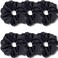 IVARYSS Big Scrunchies for Women Thick Hair, Premium Satin Softer than Silk, XL 6 Inch Extra Large Scrunchy Elastic Hair Bands Accessories, 6 Pack, Black