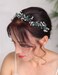 Denifery Silver Wedding Headband Green Crystal Hair Vine Rhinestone Headpieces Crystals Pearls Bride Headband Bridal Hair Accessories for Women and Girls