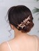 Denifery Rose Gold Bridal Hair Comb Clip Leaf Wedding Headpiece Pearl Rhinestone Hair Comb Rose Gold Hair Accessory for Bridal Bridesmaid Women