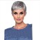 Gray Wigs for Women, Puffy Natural Grey Pixie Cut Wig with Bangs, Heat-Resistant Fiber, Not Easy To Deform, Brown Short Wig, Suitable for Daily Use of Middle-Aged and Elderly Women