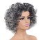 Gray Wigs for Women, Puffy Natural Grey Curly Wig with Bangs, Heat-Resistant Fiber Deep Wave Short Wig Daily Use for Middle-Aged and Elderly Women