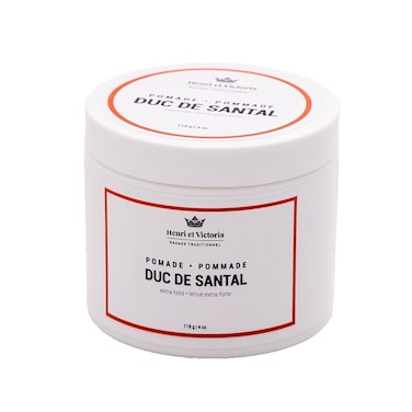 Duc de Santal Hair Pomade for Men for All Hair Styles - Strong Hold and Medium Shine, Water-Based Hair Styling Pomade, Adds Texture &amp; Thickness to Hair, Easy to Wash Out, Handmade in Canada - 118g 4oz