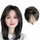 Anemone Clip In Baby Hair Bangs Forehead Hairline For Women Straight Natural Human Hair Middle Part Side Bangs Hairpieces Invisible Replacement Fringe Glueless Hair Extensions (Black, 13cm by 5cm)