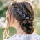 inSowni 40pcs Bridal Wedding Rhinestone Rose Flower U-shaped Hair Pins &amp; 6pcs Twist Pearl Hairpins Headpiece Set in Gift Box for Women Girls Bridesmaid (Royal Blue Set)