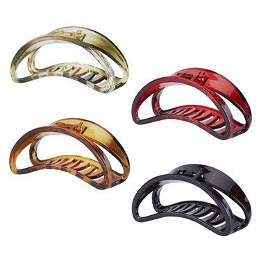 Lawie 4 Pack Large Black Brown Red Butterfly Octopus Arcylic Resin Plastic Hair Claw Clips Crab Jaw Barrettes Hair Grips Clamps Clasps Decorative Bun Twist Ponytail Hair Accessories for Women