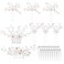 inSowni 28 Pack Silver Flower Pearl Wedding Bridal Hair Side Combs+U Shaped Hair Pins Clips Rhinestone Crystal Decorative Accessories Headpieces for Women Girls Brides Bridesmaids