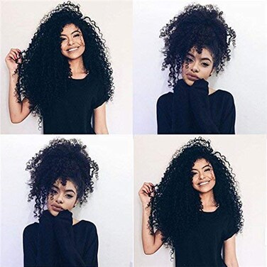 12inch 120g Natural Brazilian Virgin Remy Clip In Hair Extension Kinky Curly 3B 3C African American Clip In Hair Extensions 7Pcs/Set