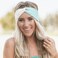 FZBNSRKO Women Girls Turban Twist Headband Head Wrap Twisted Knotted Knot Soft Hair Band,White and Light Blue