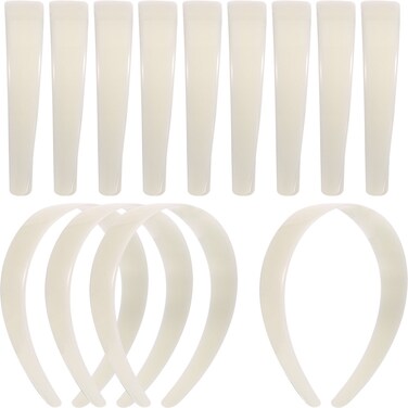 HESTYA White Plastic Headbands DIY 1 Inch Plain Blank No Teeth Hair Bands Plain Headbands for Women Halloween Christmas