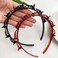 2Pcs Double Bangs Hairstyle Hairpin Headband With 8 Small Clip,Women Double Layer Twist Plait Hair Tools for Curly,Thick Hair,Toothed Hair Bands Braid Tool Hair Accessories,Black and Reddish brown