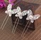 10 Pieces Butterfly Pearl Crystal Hair Pin Bridal Hair Jewelry Accessories for Wedding, Prom, Dance and Special Event