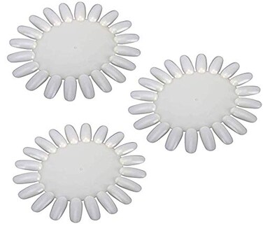 10 PCS Acrylic Wheel False Nail Art Tips Practice Display Nail Art Tool (Ivory-White)